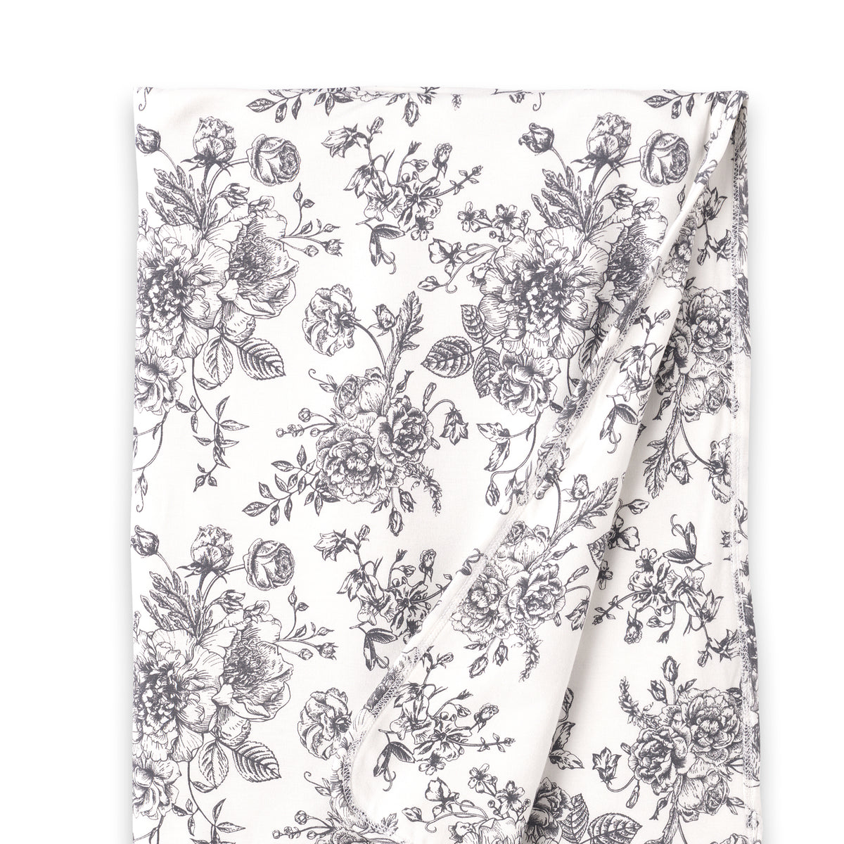 Baby Stroller Blanket – Floral Toile Bamboo Cotton Blend