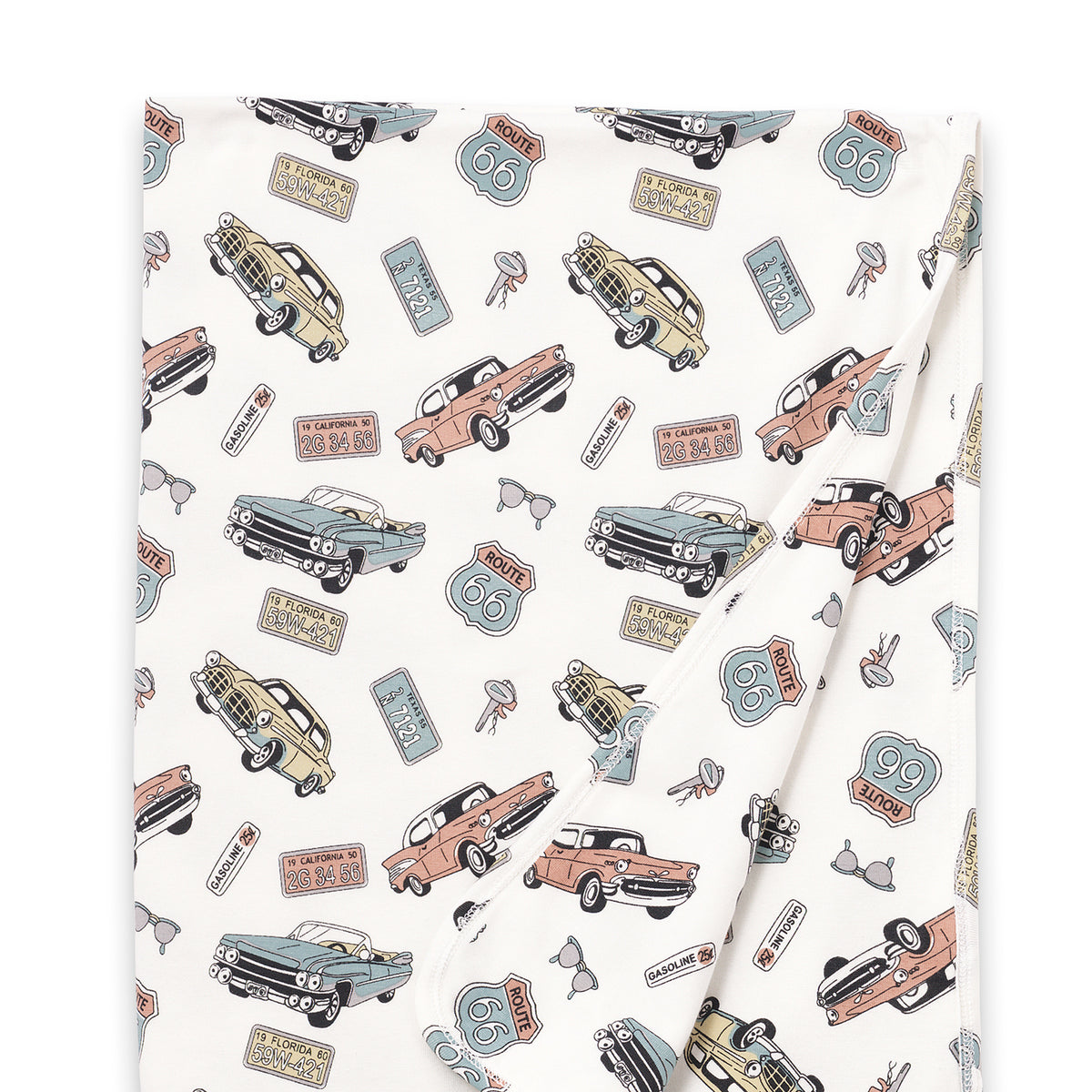 Route 66 Baby Boy Bamboo Vintage Cars Stroller Blanket