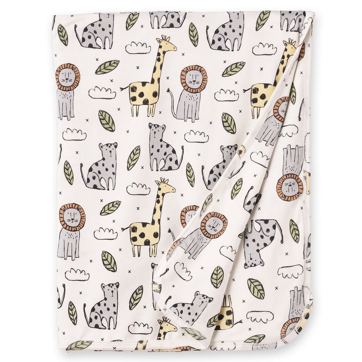 Safari Snuggles Bamboo Baby Stroller Blanket Jungle