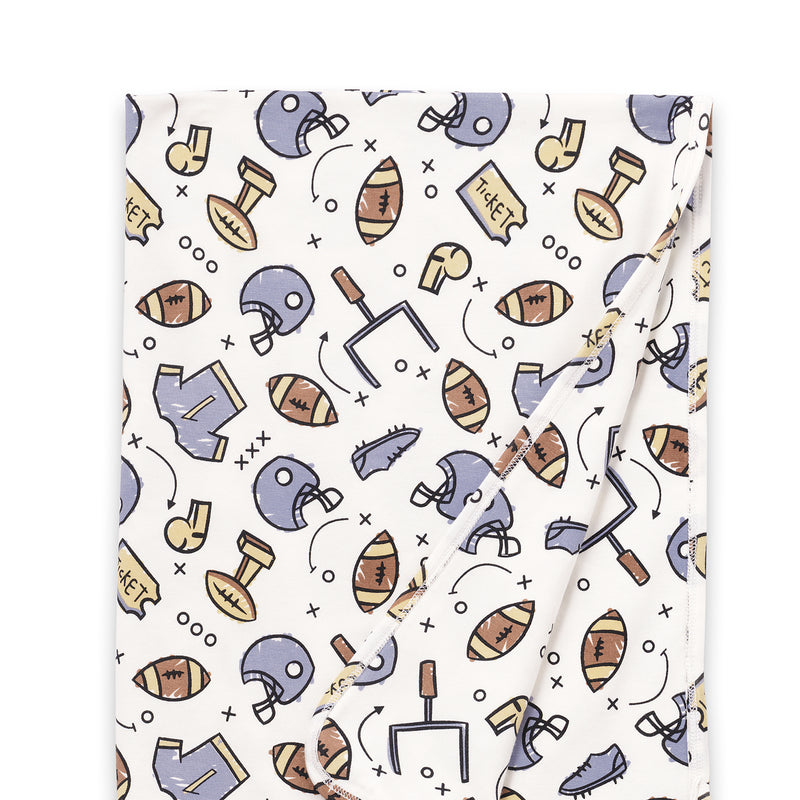 Touchdown Baby Boy Bamboo Football Stroller Blanket