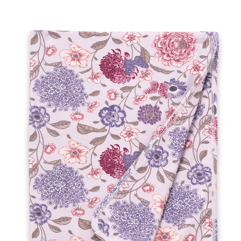 Floral Bamboo Stroller Blanket –Vintage Bloom Hypoallergenic