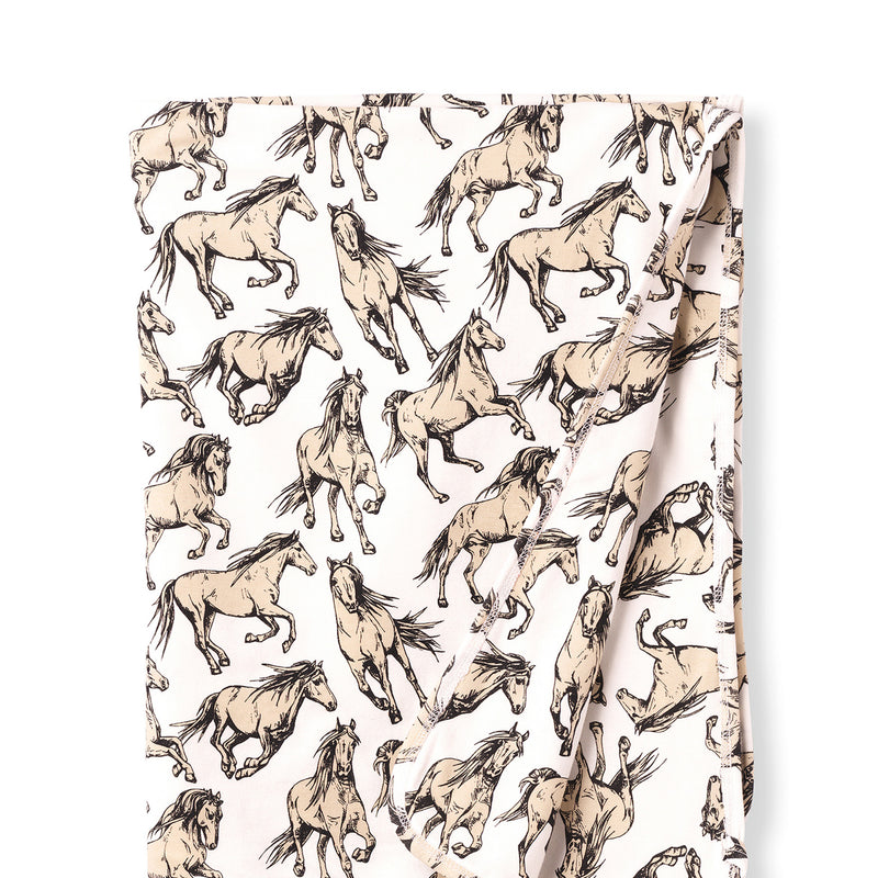 Wild Horses Bamboo Stroller Blanket