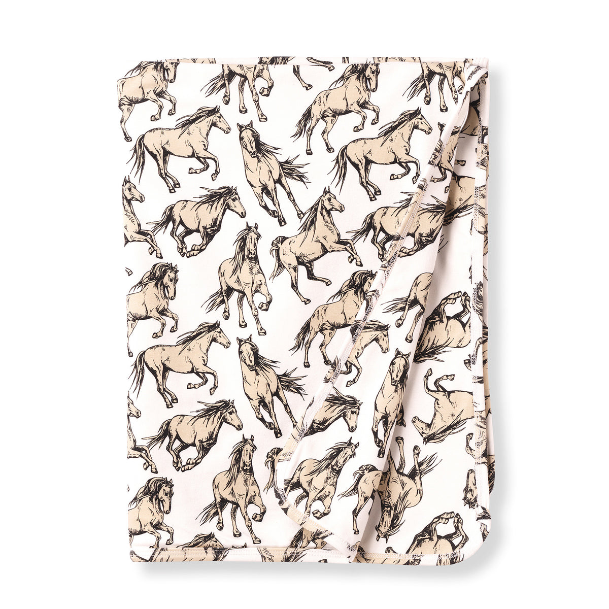 Wild Horses Bamboo Stroller Blanket