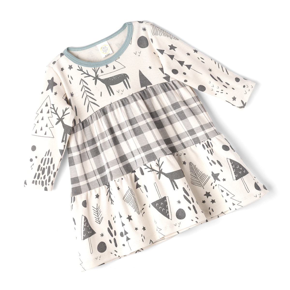 Winter Woods LS Tiered Dress