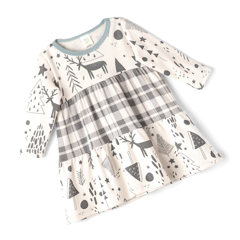 Winter Woods LS Tiered Dress