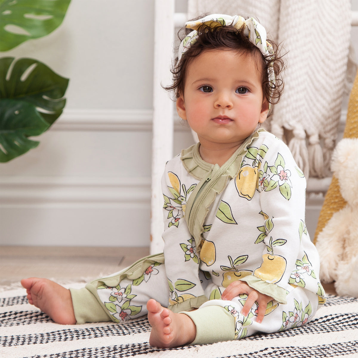 Apple Blossoms Zipper Romper