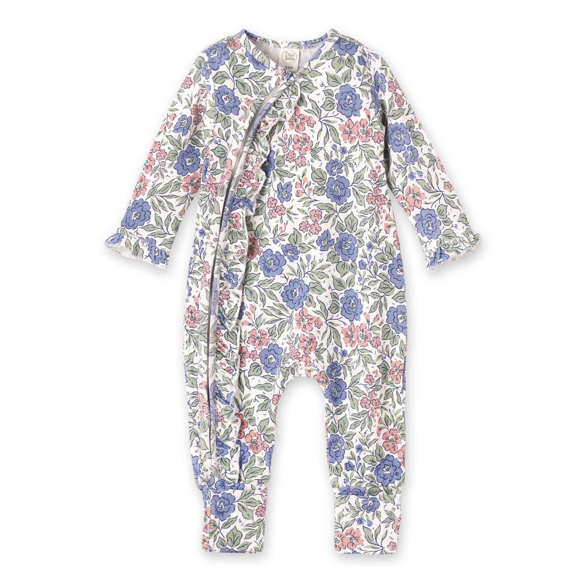 Vintage Floral Zipper Romper - Soft Bamboo Baby