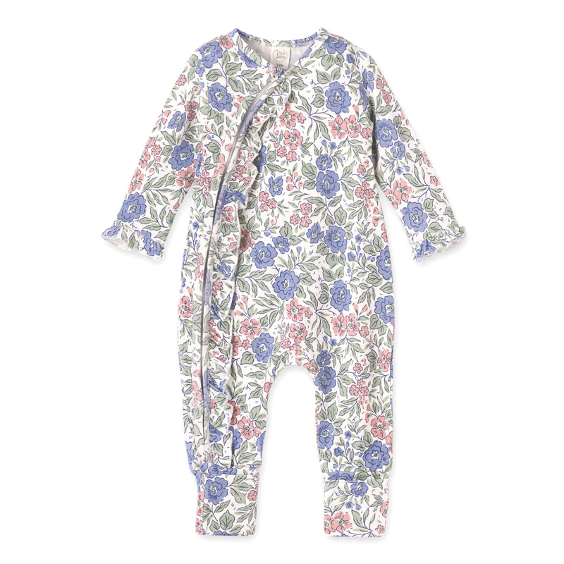 Vintage Floral Zipper Romper - Soft Bamboo Baby