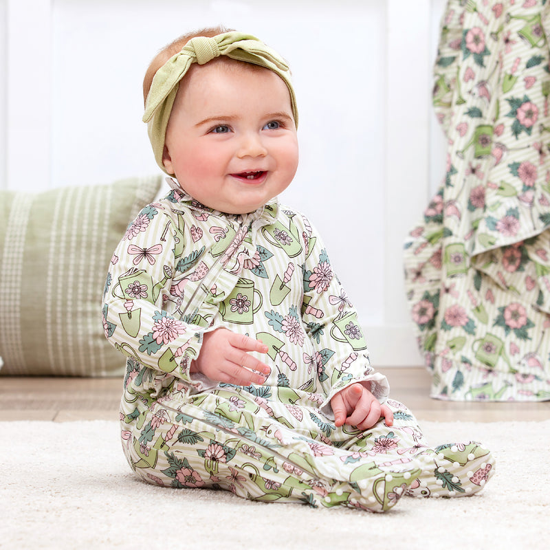 Garden Bloom Bamboo Zipper Romper