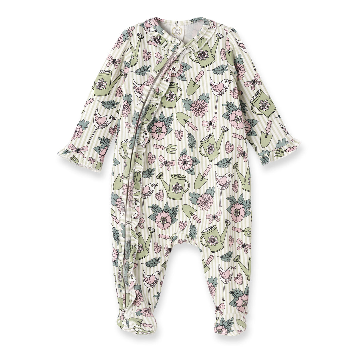 Garden Bloom Bamboo Zipper Romper