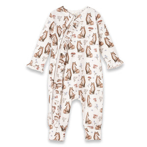 Woodland Hollow Ruffle Zipper Romper – Soft Bamboo