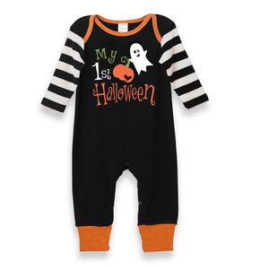 Baby Halloween Romper – My 1st Halloween Cotton One Piece with Ghost & Pumpkin