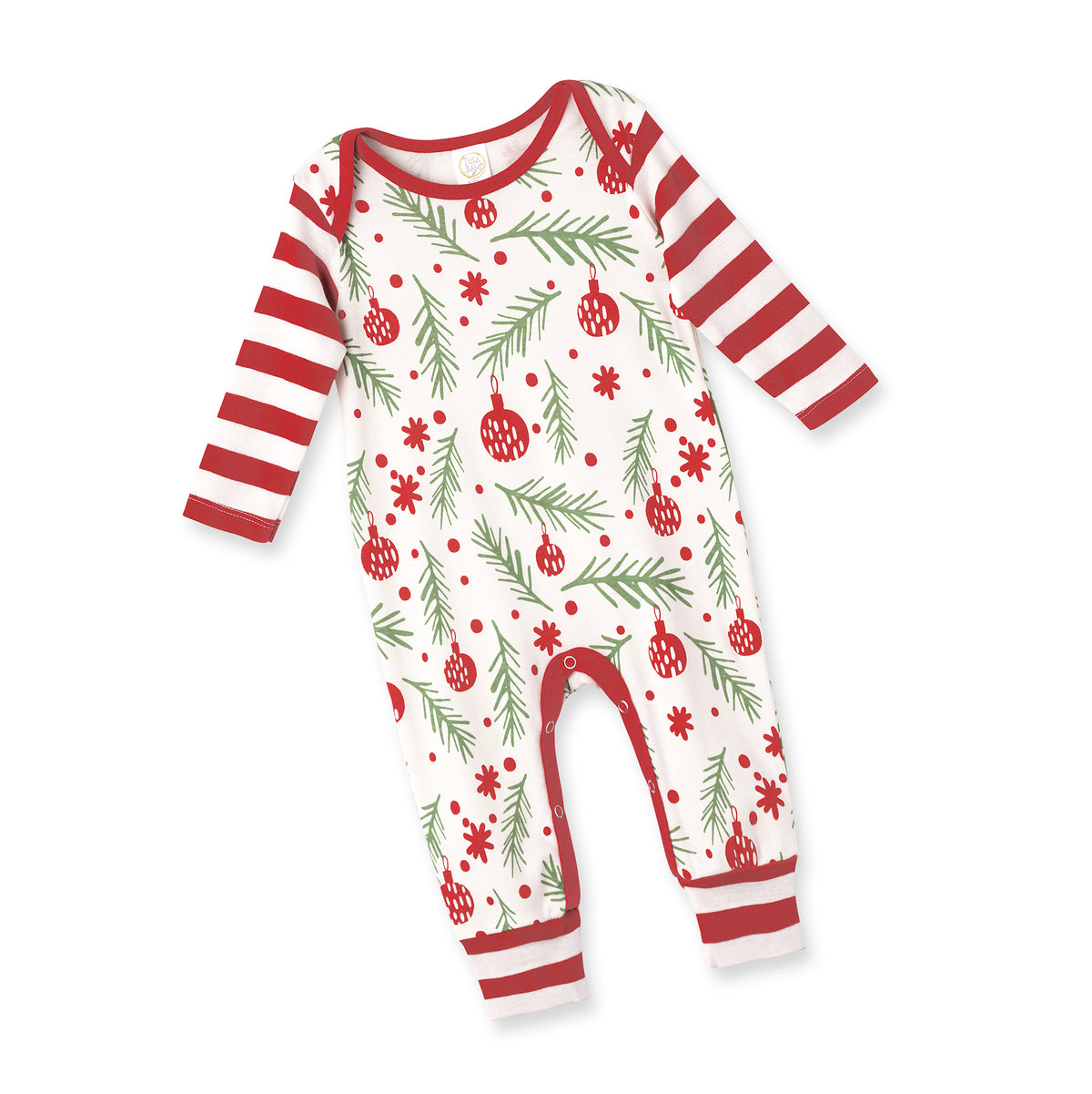 Branches & Bulbs Christmas Cotton Romper