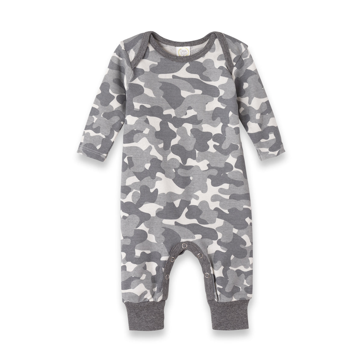 Grey Camo Long Sleeve Cotton Romper