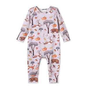 Autumn Woodland Baby Romper - Soft Bamboo Fall Outfit