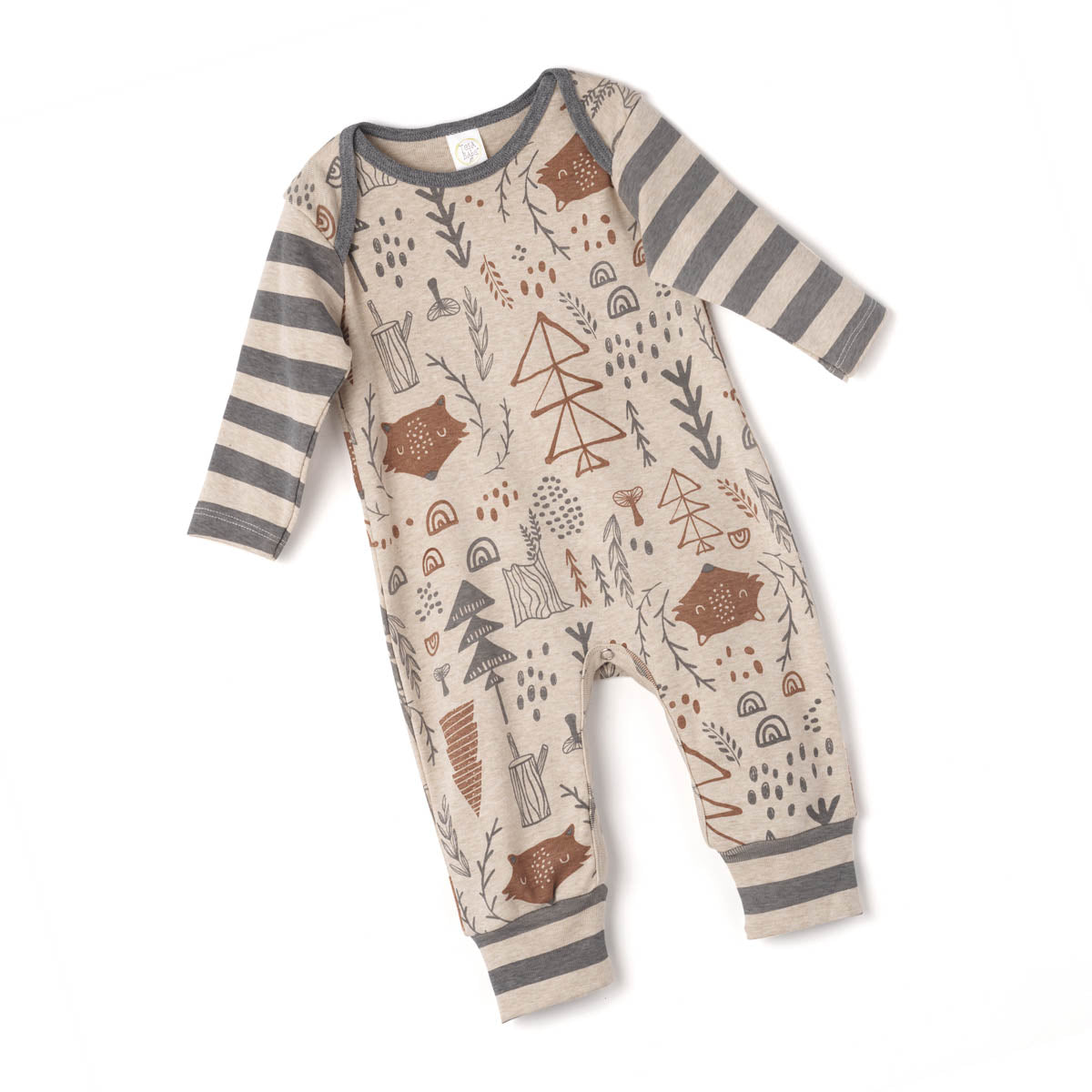 Rustic Fox Forest Cotton Romper - 6-12M