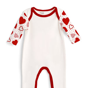 Valentine Hearts Sleeve Romper