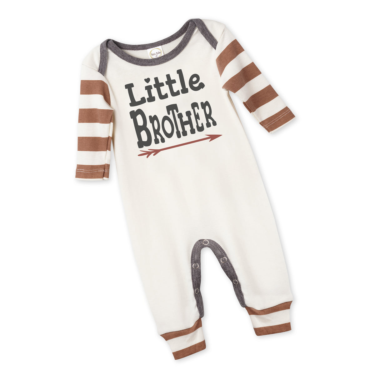 Little Brother Pecan Striped Rustic Romper - NB