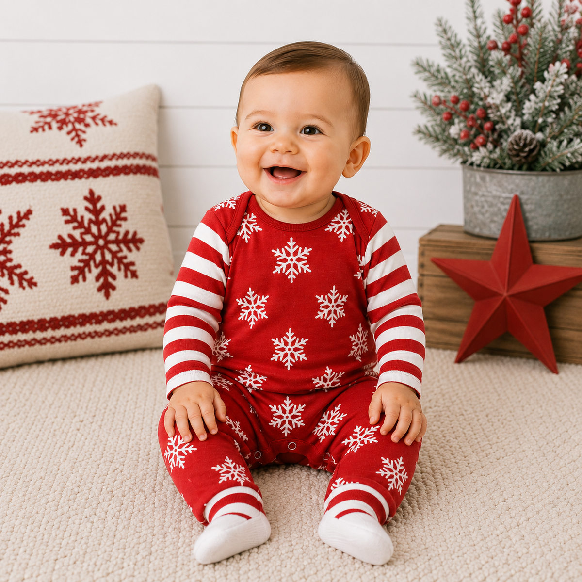Let It Snow Christmas Cotton Romper