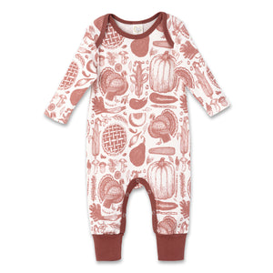 Thanksgiving Harvest Cotton Romper 3-6M