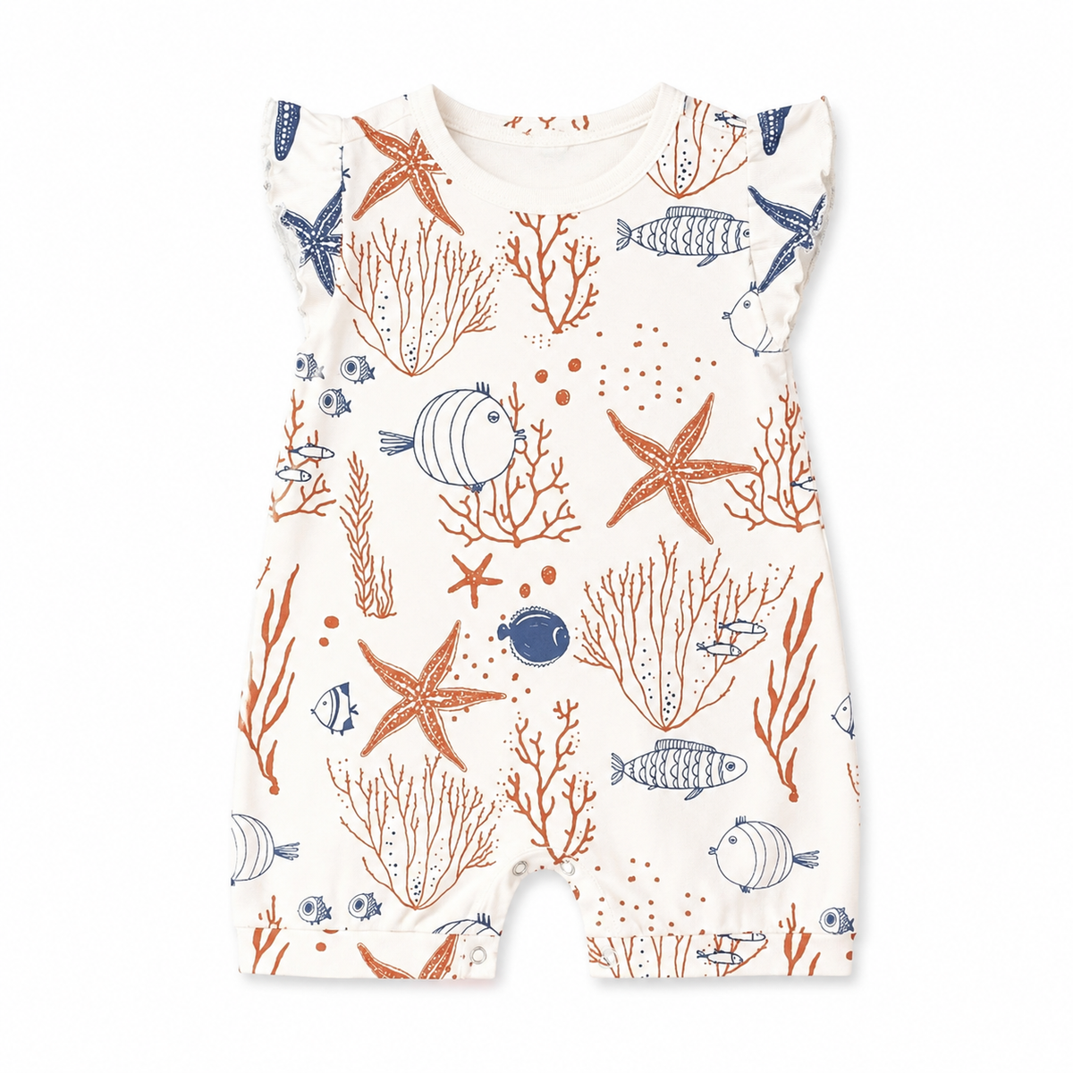 Coral Reef Bubble Romper 0-3M