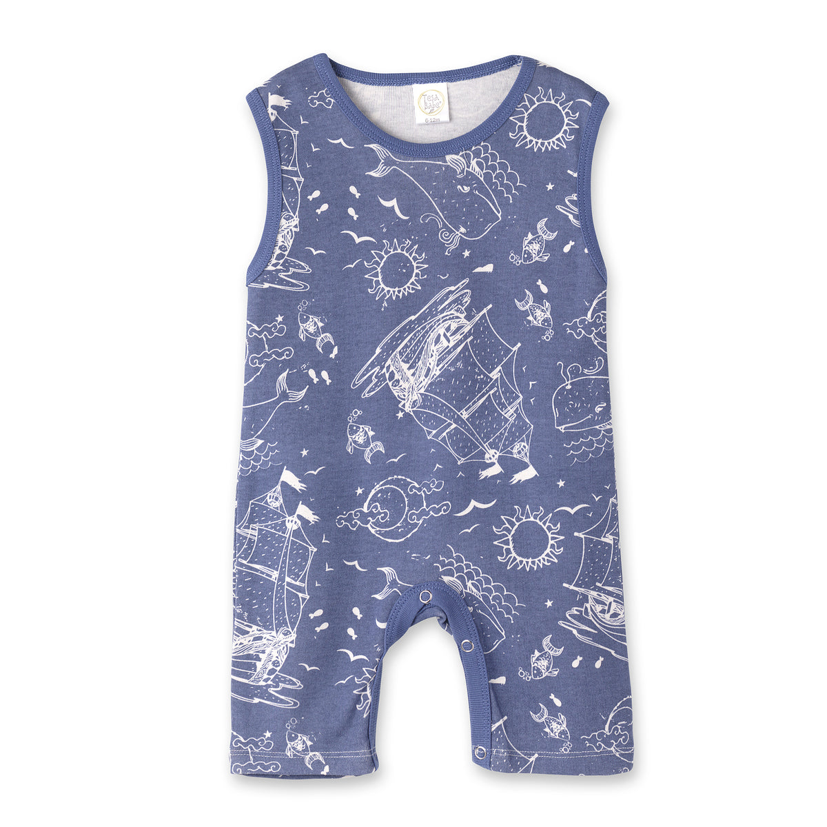 Blue Nautical Cotton Romper 0-3M