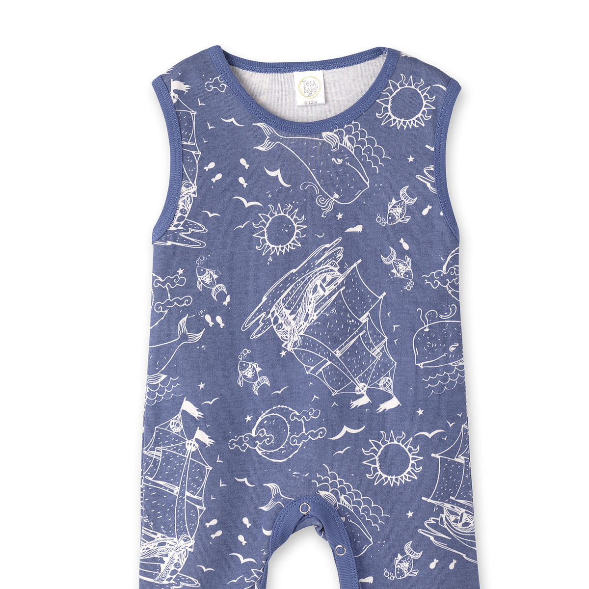 Blue Nautical Cotton Romper 0-3M