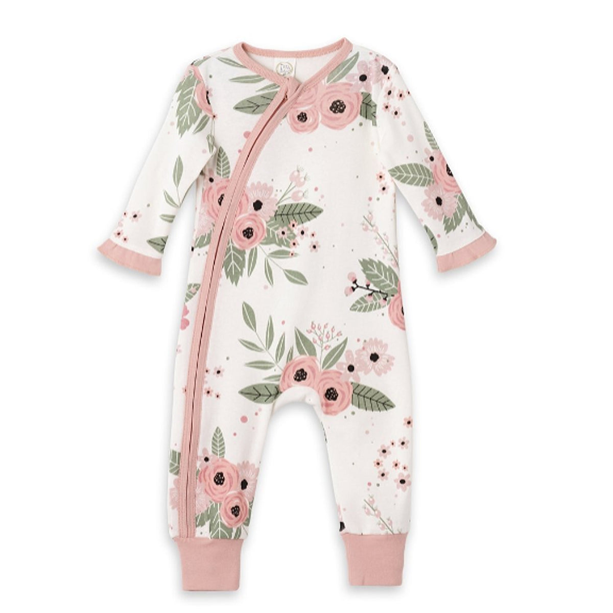 Floral Cotton Zipper Romper