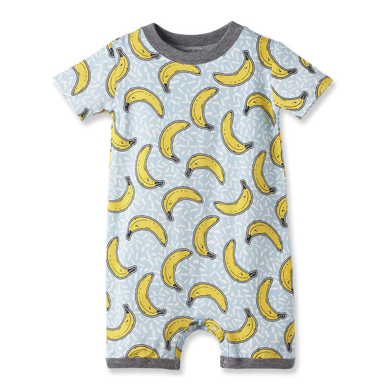 Banana Split Soft Bamboo Shorty Romper for Baby Boys