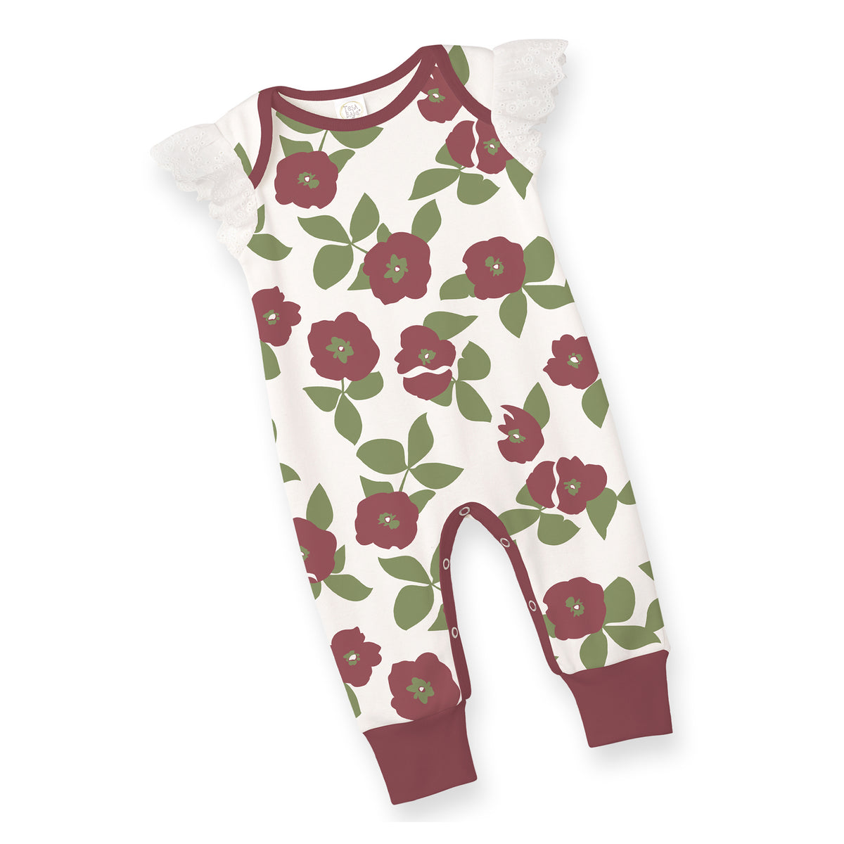Baby Girl's Poppy Flower Cotton Romper Newborn