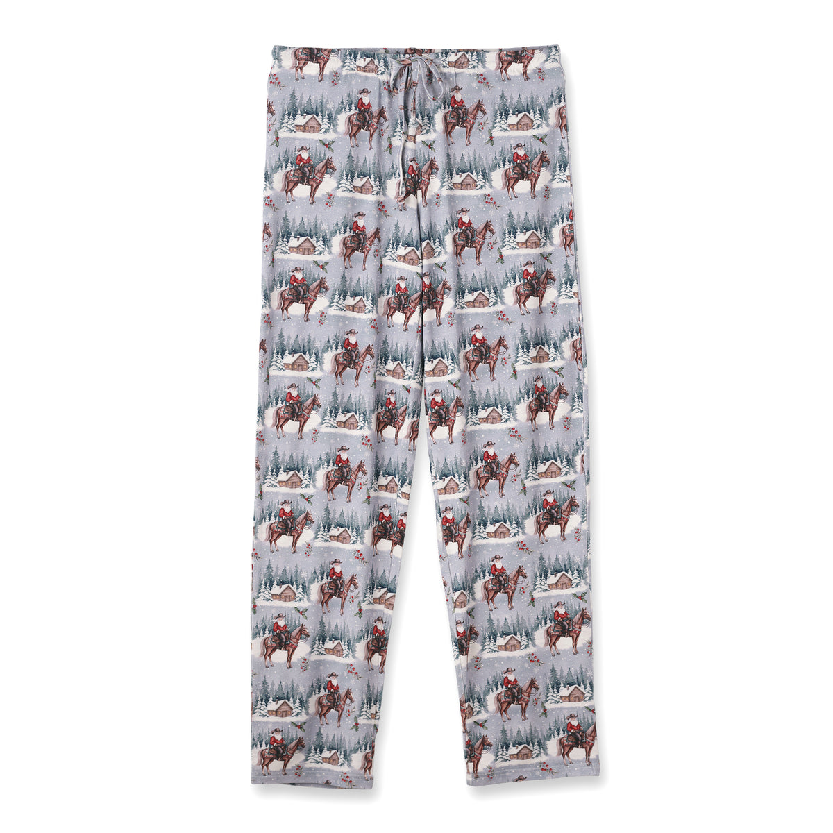 Adult Bamboo Pajama Pants - Cowboy Christmas Western