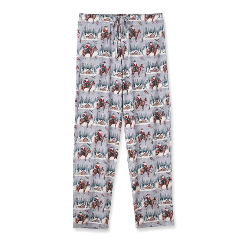 Adult Bamboo Pajama Pants - Cowboy Christmas Western