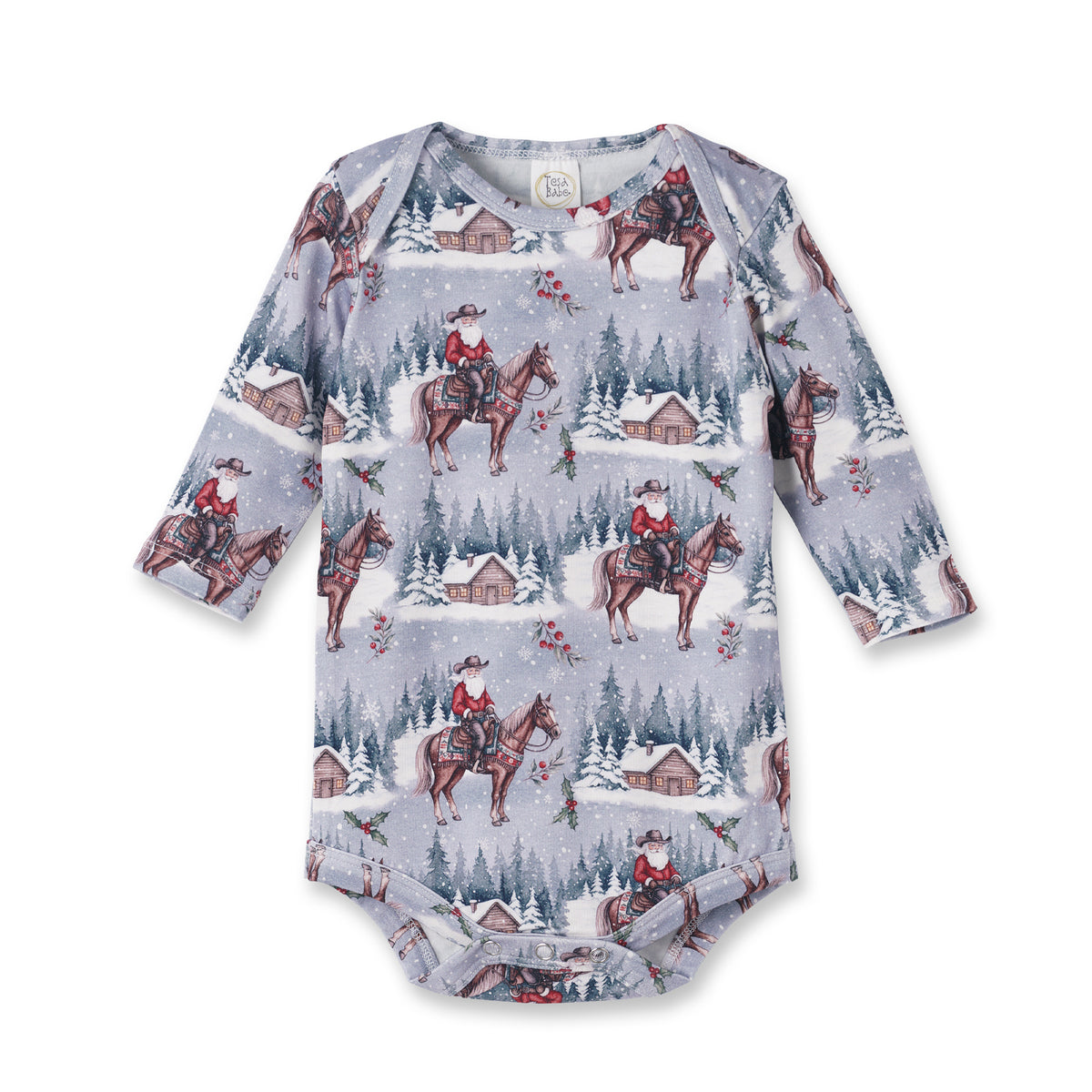 Bamboo Baby Bodysuit - Western Cowboy Christmas