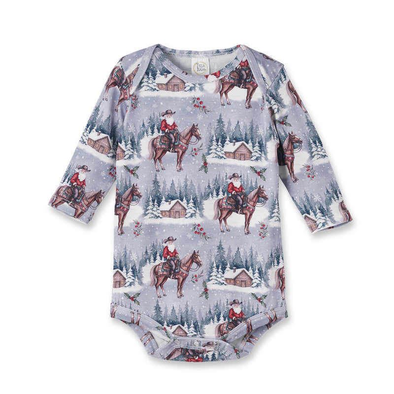 Bamboo Baby Bodysuit - Western Cowboy Christmas