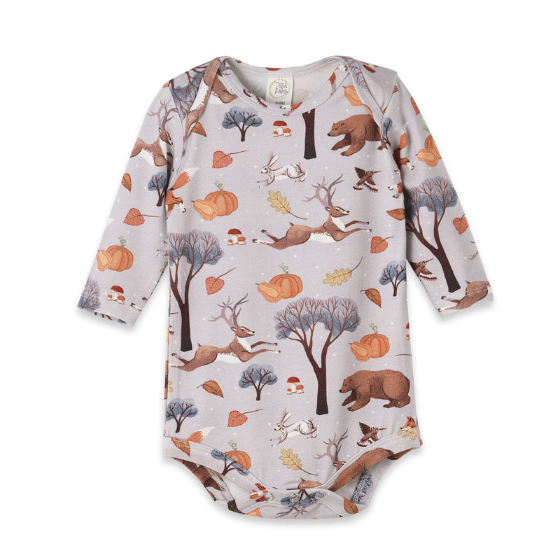 Forest Frolic Baby Bodysuit - Bamboo Autumn
