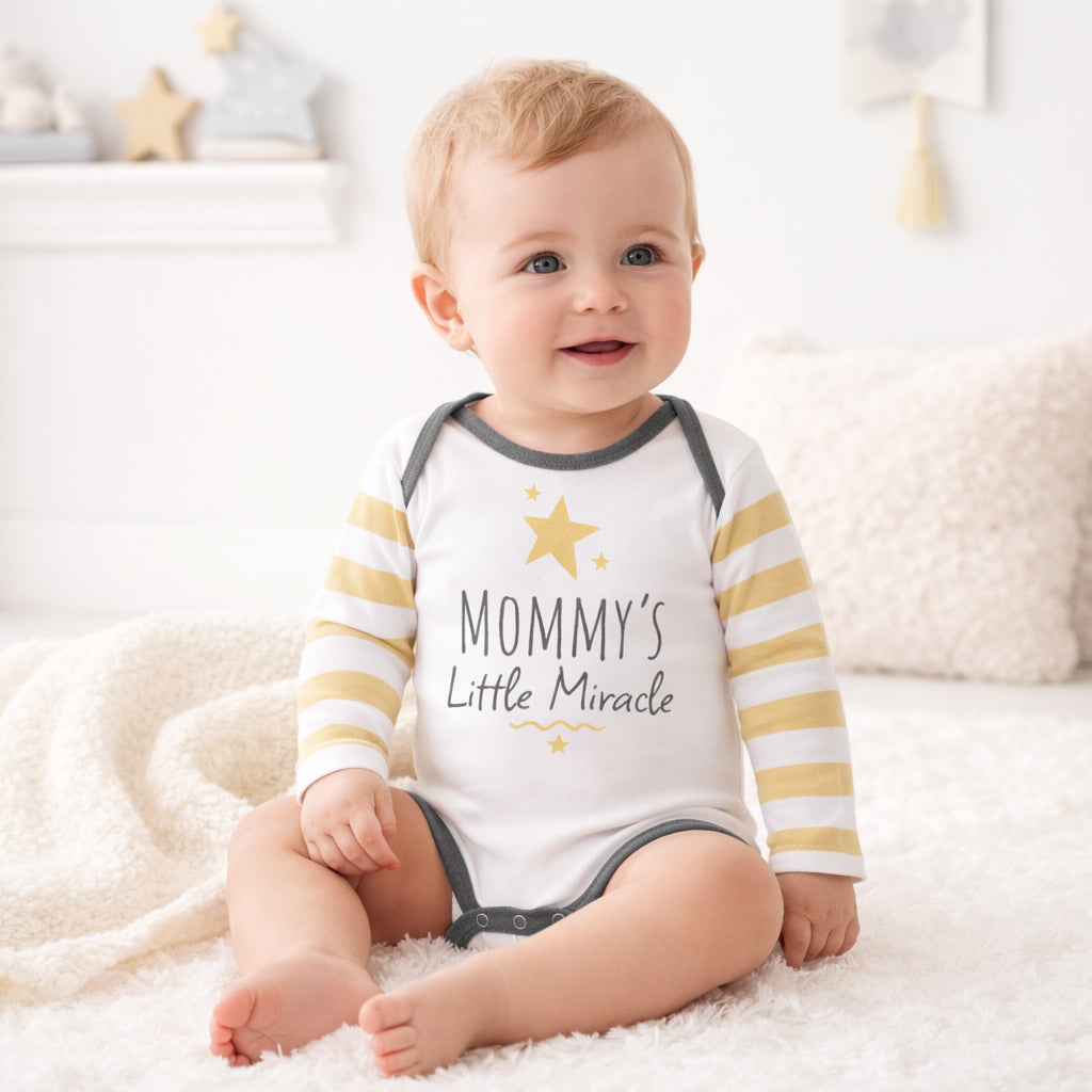 Mommy’s Little Miracle Baby Bodysuit – 100% Cotton
