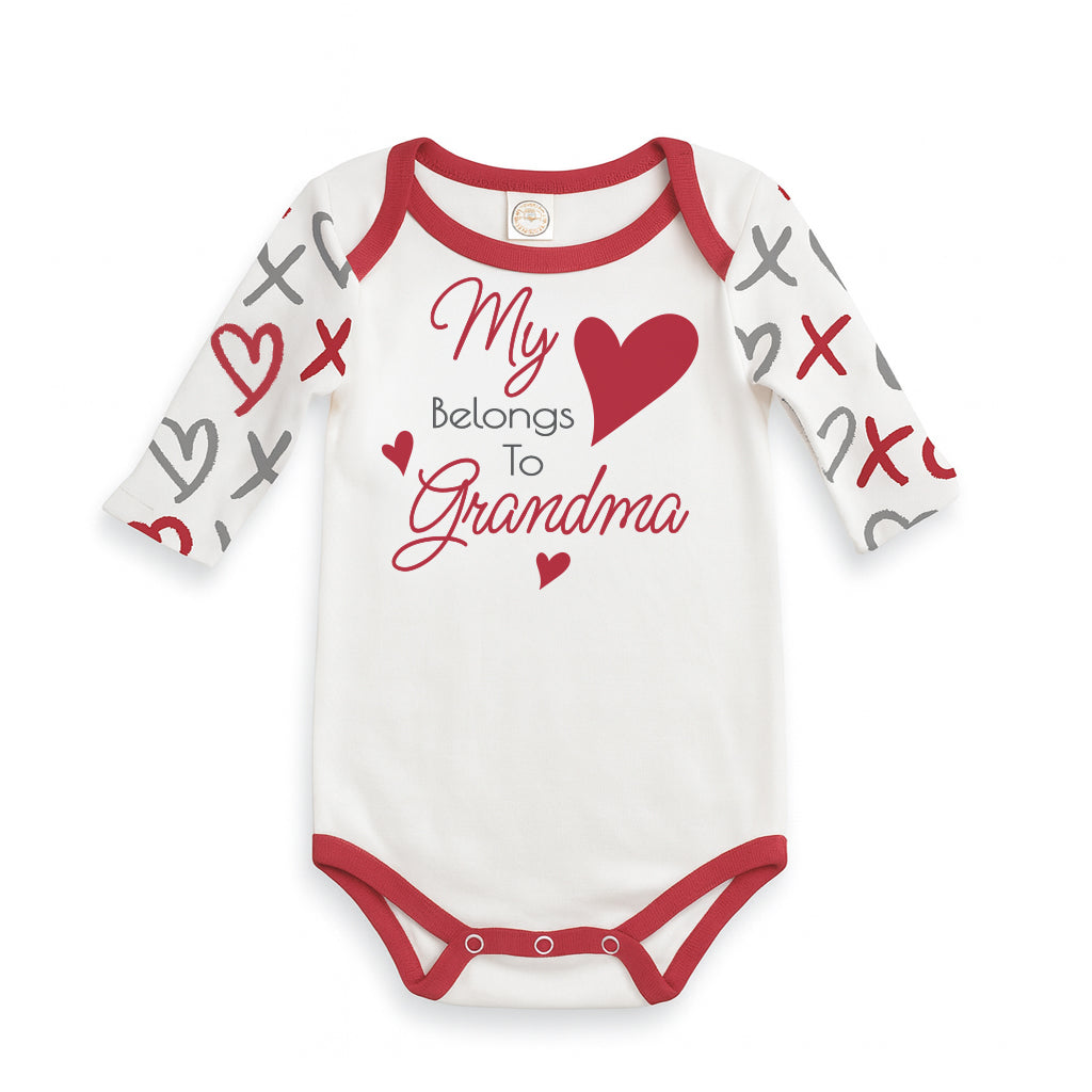 Grandma Baby Bodysuit – Heart Print Cotton Outfit