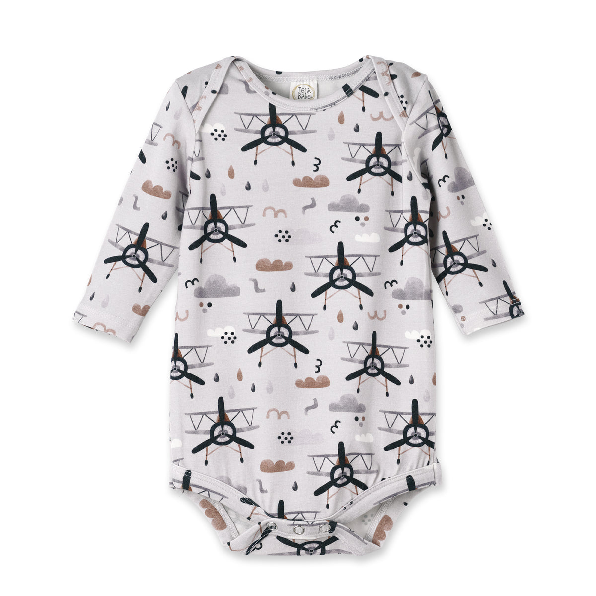 Airplane Baby Bodysuit - Bamboo Cotton Long Sleeve