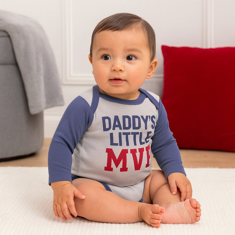 Daddy’s Little MVP Baby Bodysuit – Cotton Sports Outfit