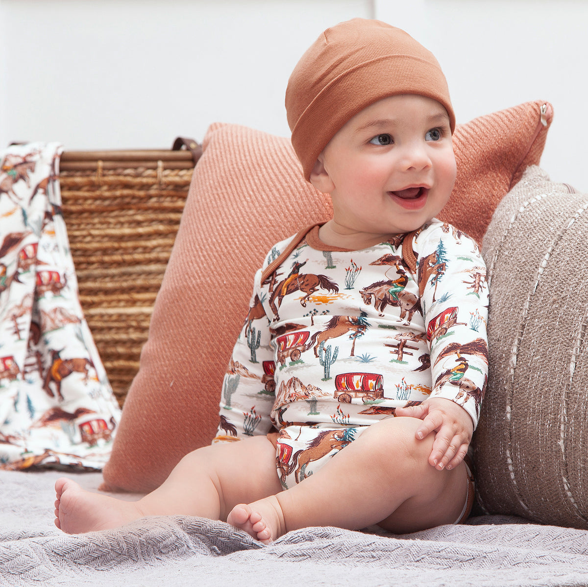 Cowboy Baby Bodysuit – Bamboo Western Spirit One-Piece