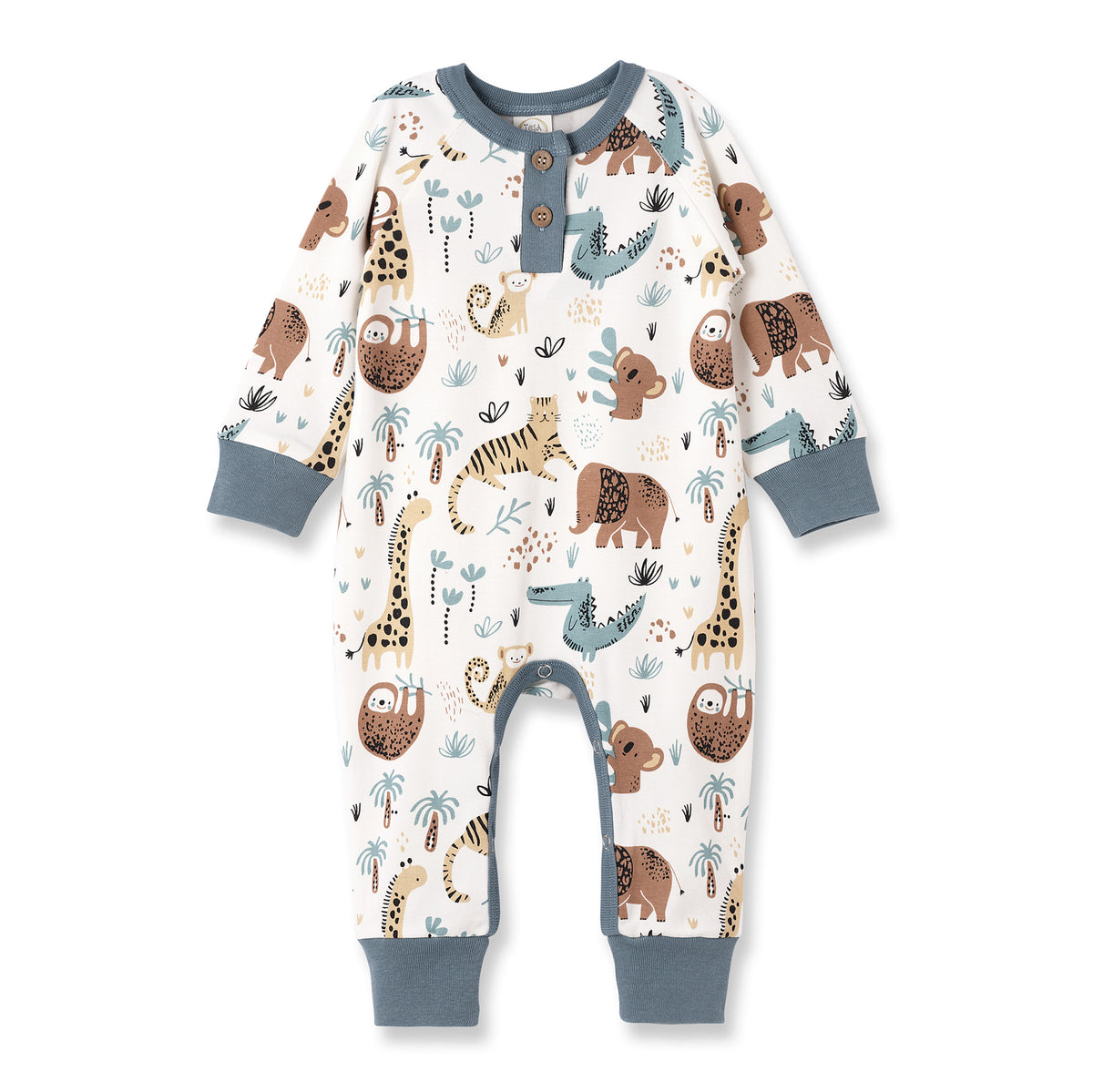 Jungle Jamboree Bamboo Henley Romper