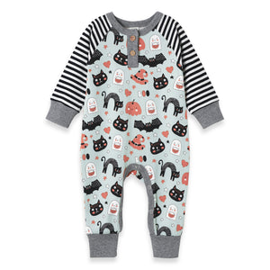 Halloween 🎃 Baby Romper – Soft Bamboo Henley Style