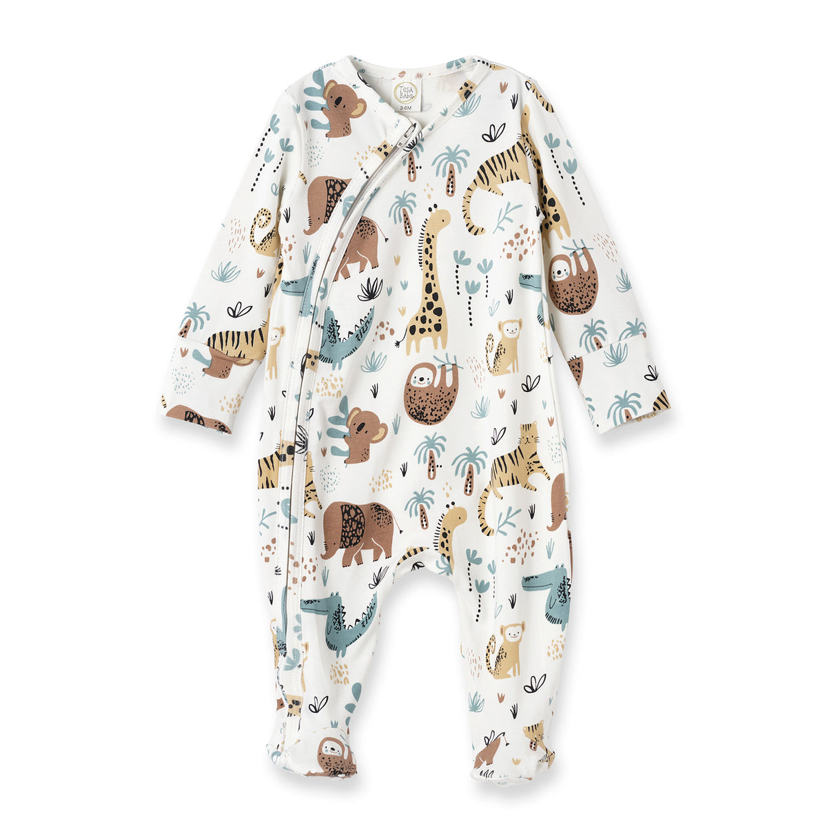 Jungle Jamboree Bamboo Zipper Romper