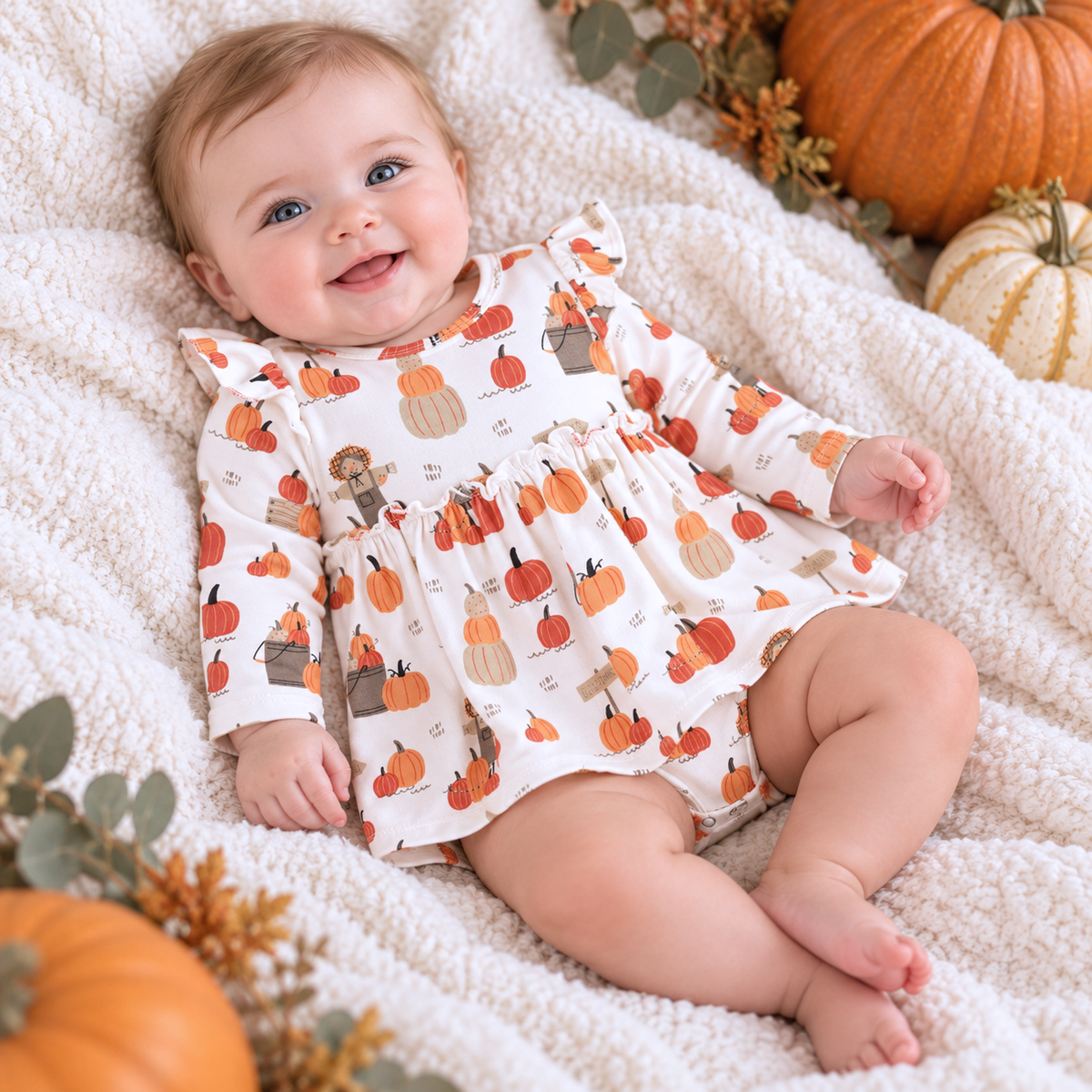 Pumpkin Patch Bamboo Skirted Bodysuit – 3-6M