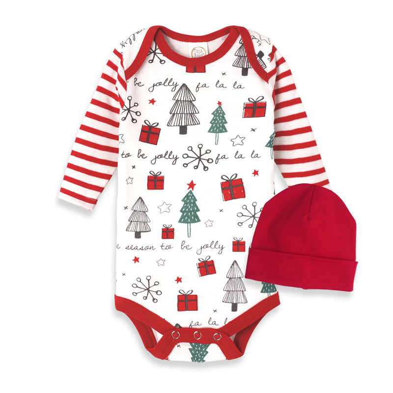 Christmas Bodysuit & Hat Set 3-6M