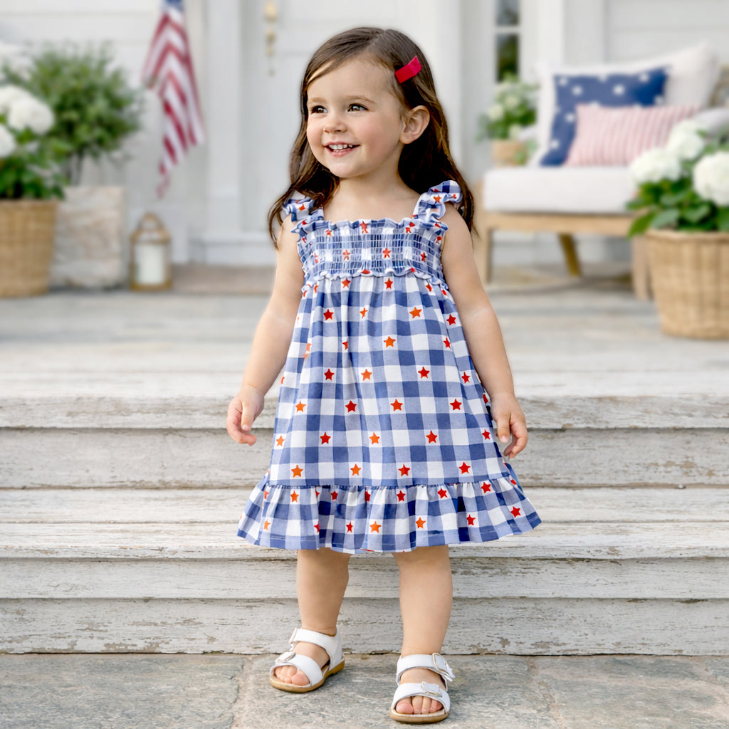 Americana Bamboo Smocked Dress