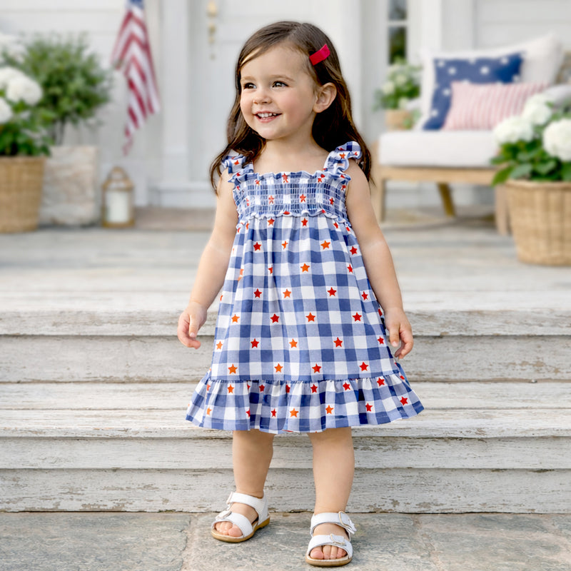 Americana Bamboo Smocked Dress