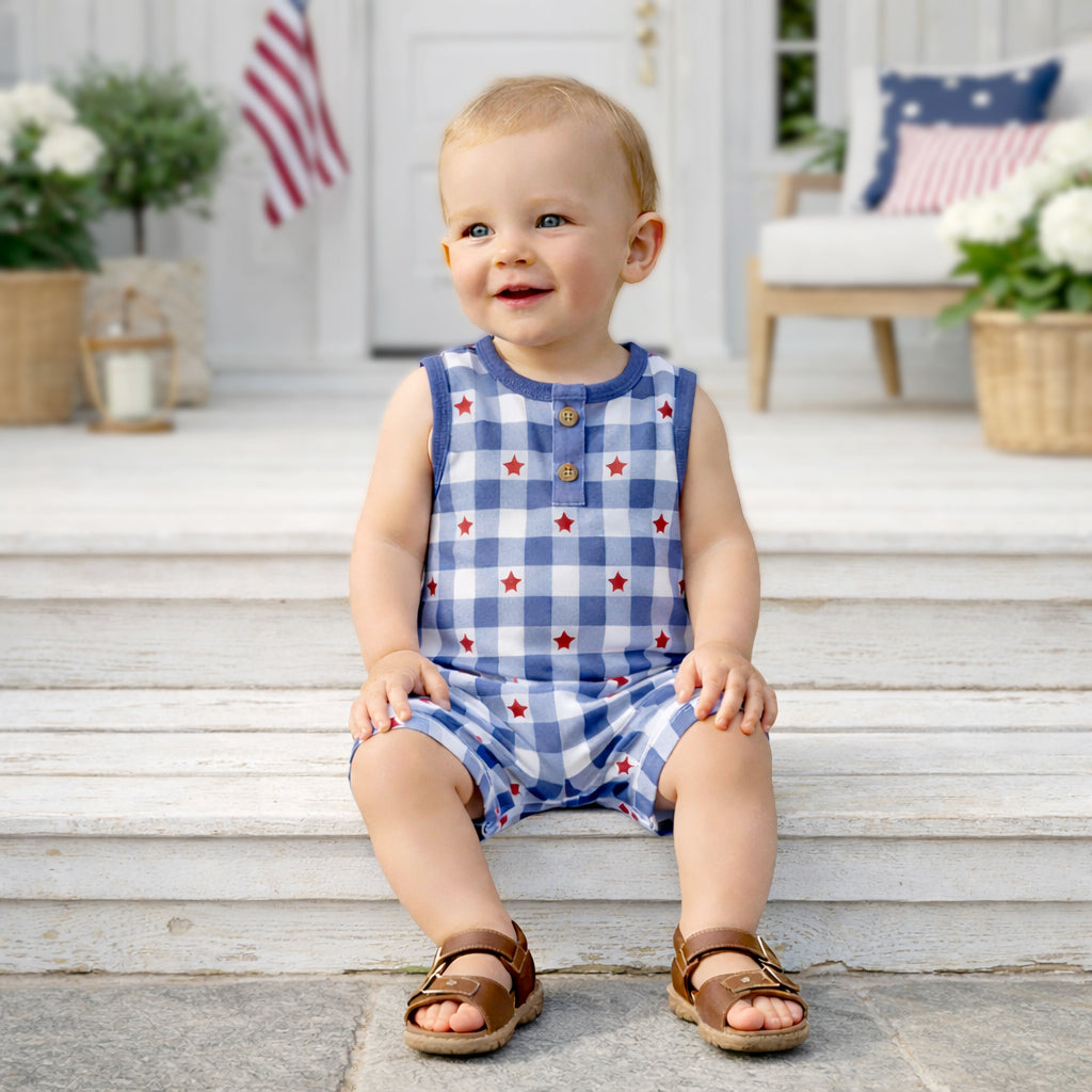 Americana Bamboo Shortie Romper