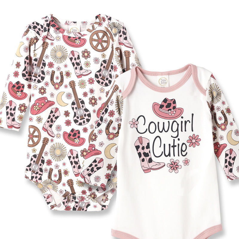 Cowgirl Cutie Set Of 2 Bamboo Cotton Bodysuits