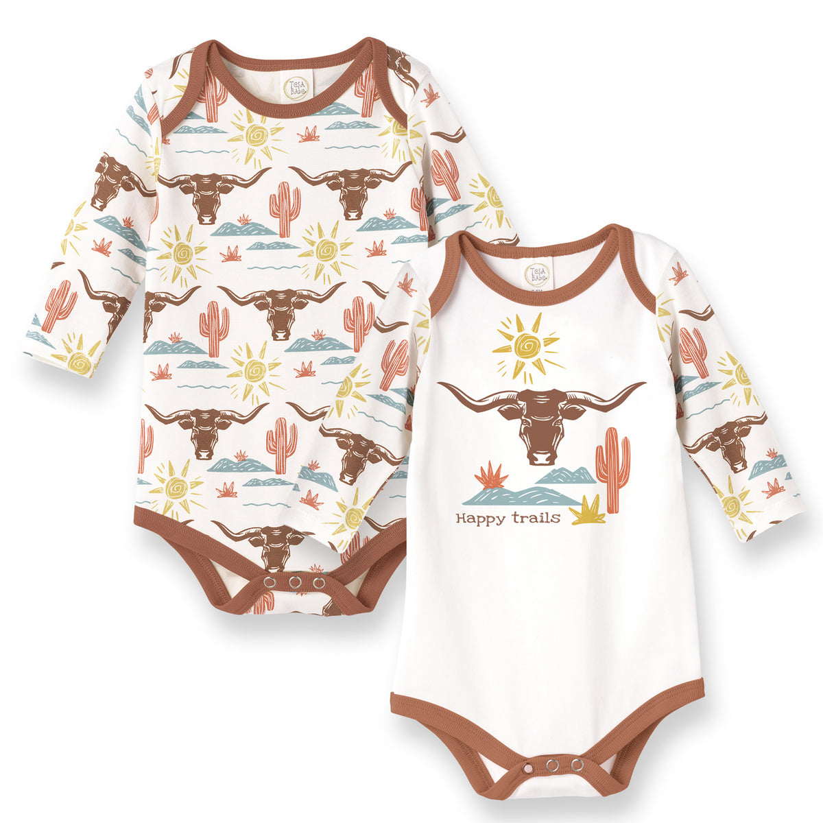 Happy Trails Set Of 2 Bamboo Cotton Bodysuits